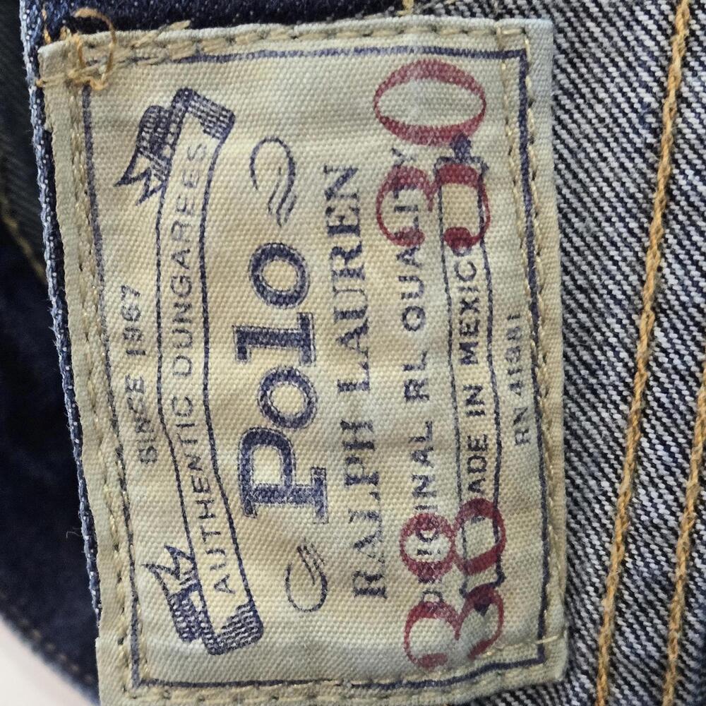 Ralph Lauren Polo Men's Dark Wash Denim Jeans 38x30 Hampton Straight 100% Cotton - Picture 7 of 11